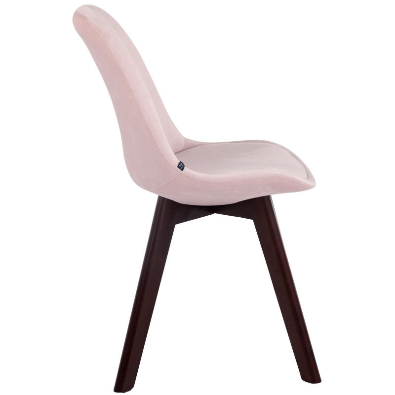 Chaise visiteur Borneo V2 velours rose noyer