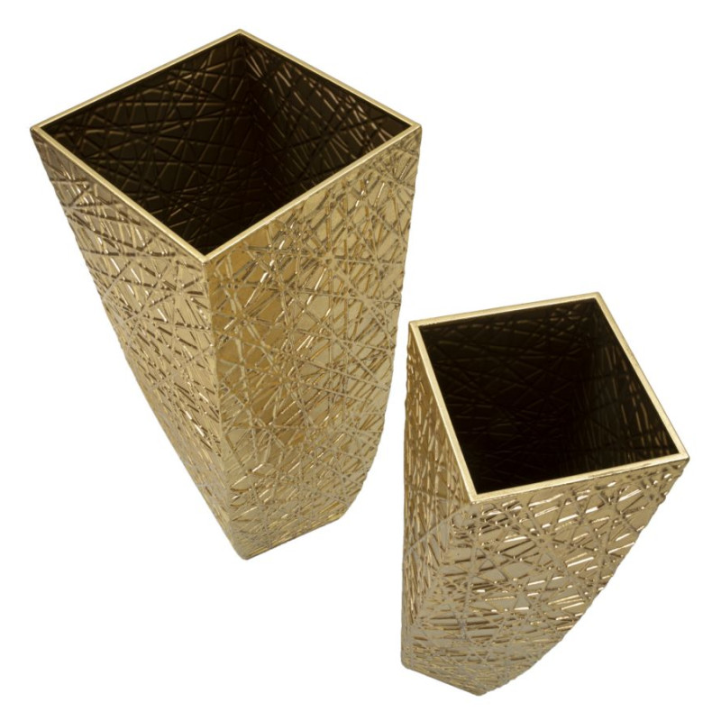 ENSEMBLE DE 2 PORTE-VASE CARRÉS CM 34X34X90-25X25X78