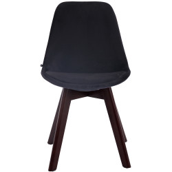 Silla Comedor Borneo V2 En Terciopelo Negro,Nogal