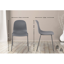 Chaise Hardin gris foncé