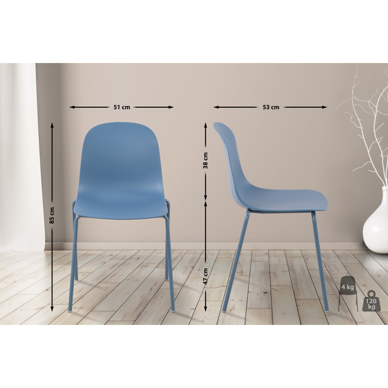 Chaise Hardin bleu