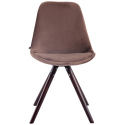 Fauteuil visiteur Toulouse rond en velours cappuccino marron