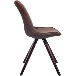 Chaise visiteur Toulouse ronde en velours marron cappuccino