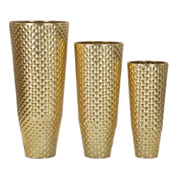 ENSEMBLE DE 3 PORTE-VASE GLOTTY CM Ø 48X110-40X93-33X77