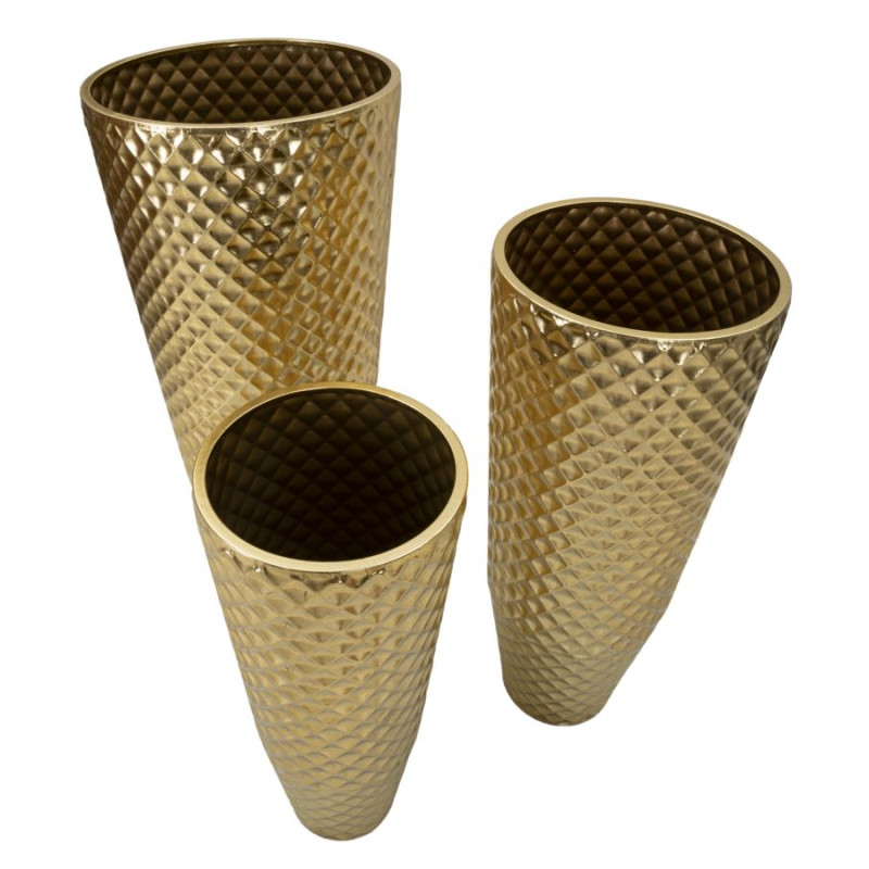 ENSEMBLE DE 3 PORTE-VASE GLOTTY CM Ø 48X110-40X93-33X77