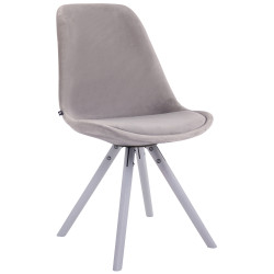 Sedia Toulouse in velluto grigio,bianco