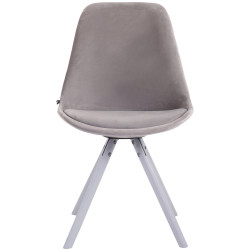 Chaise visiteur Toulouse velours ronde blanc gris
