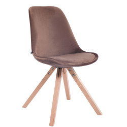 Sedia Toulouse in velluto gambe quadrate marrone,natura
