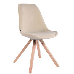 Silla De Comedor Toulouse Square En Terciopelo Crema,Natural