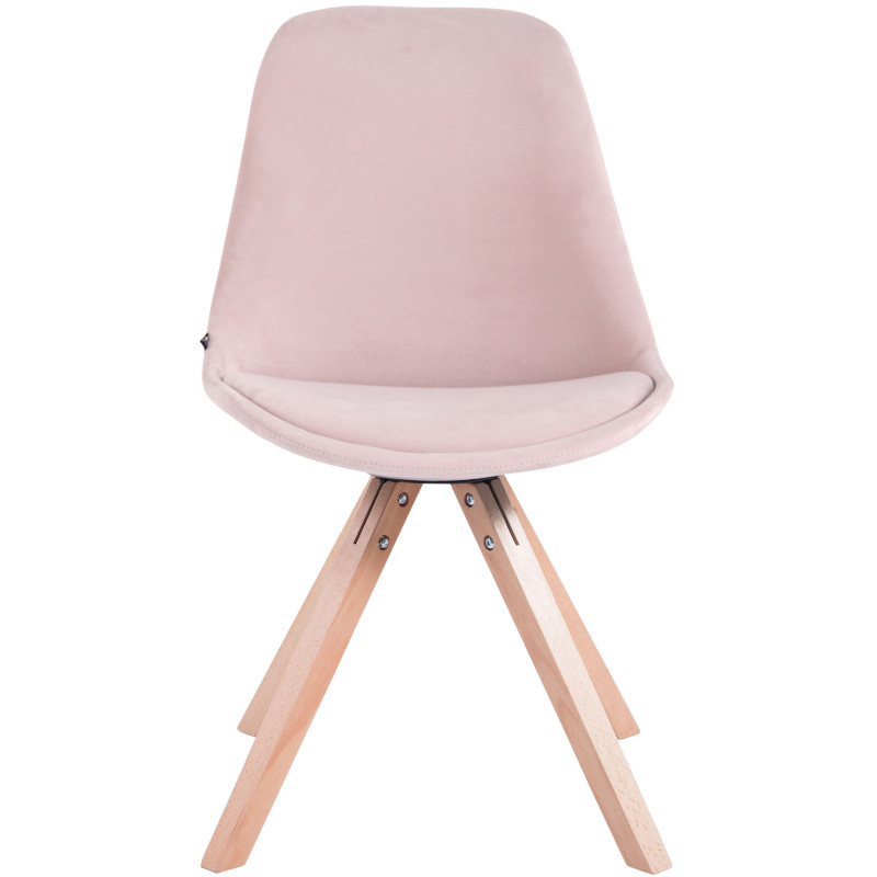 Sedia Toulouse in velluto gambe quadrate rosa,natura