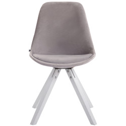 Chaise visiteur Toulouse en velours carr? blanc gris