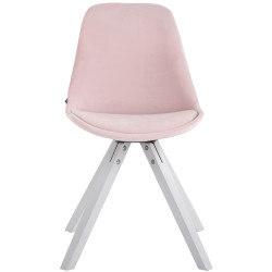 Sedia Toulouse in velluto gambe quadrate rosa,bianco