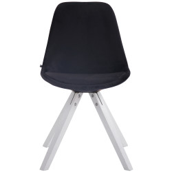 Chaise visiteur Toulouse velours Carré blanc noir