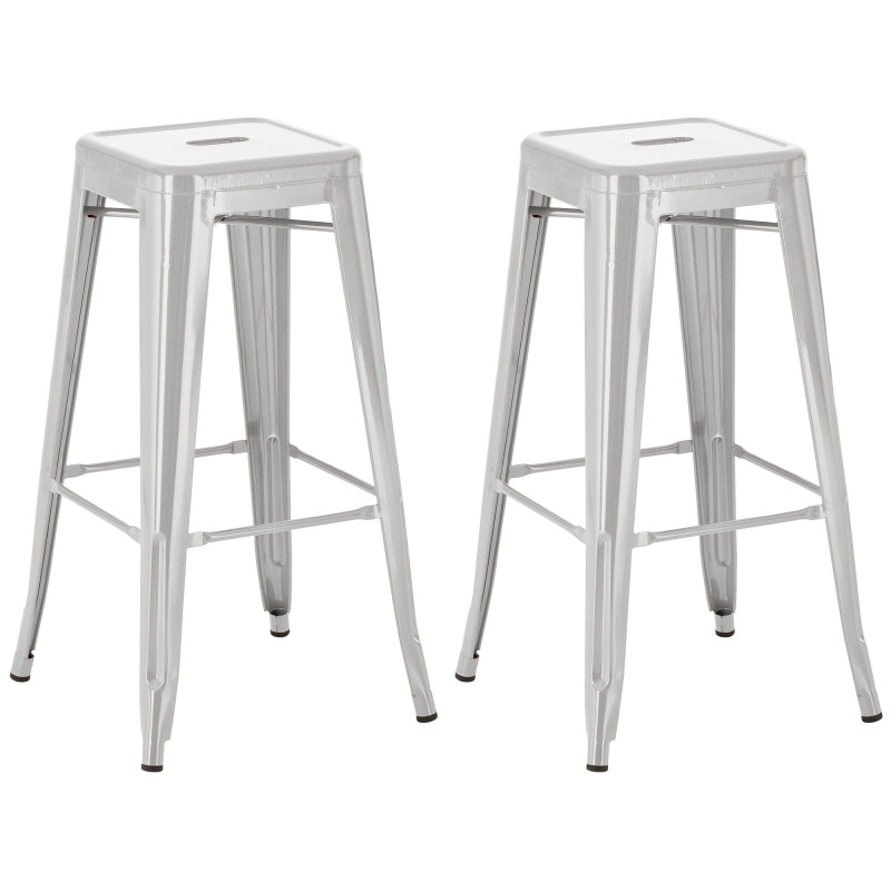 Ensemble de 2 tabourets de bar Joshua argent
