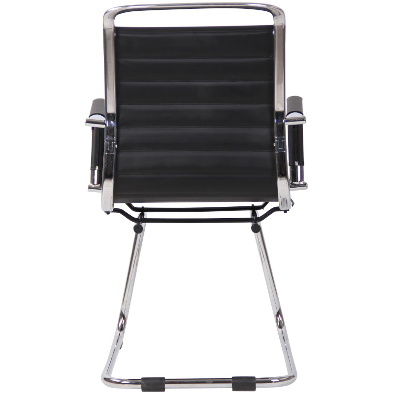 Sedia cantilever Balve in similpelle o vera pelle nero,Finta pelle