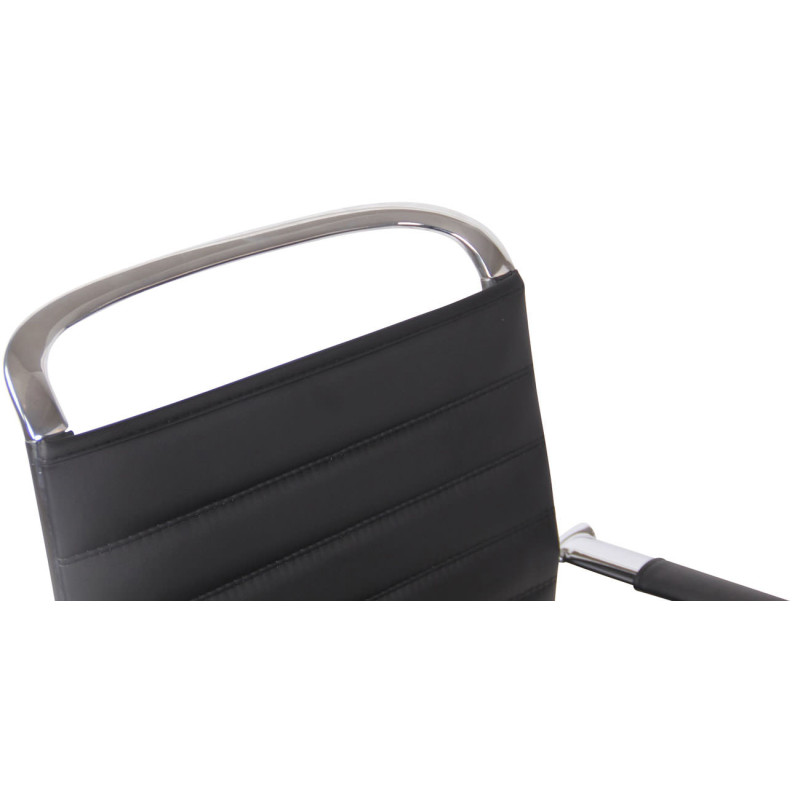 Sedia cantilever Balve in similpelle o vera pelle nero,Finta pelle