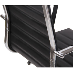 Sedia cantilever Balve in similpelle o vera pelle nero,Finta pelle