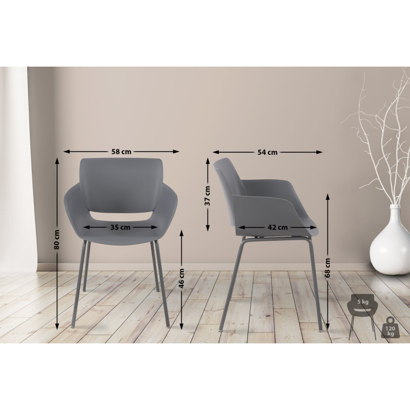 Chaise Alpena gris foncé