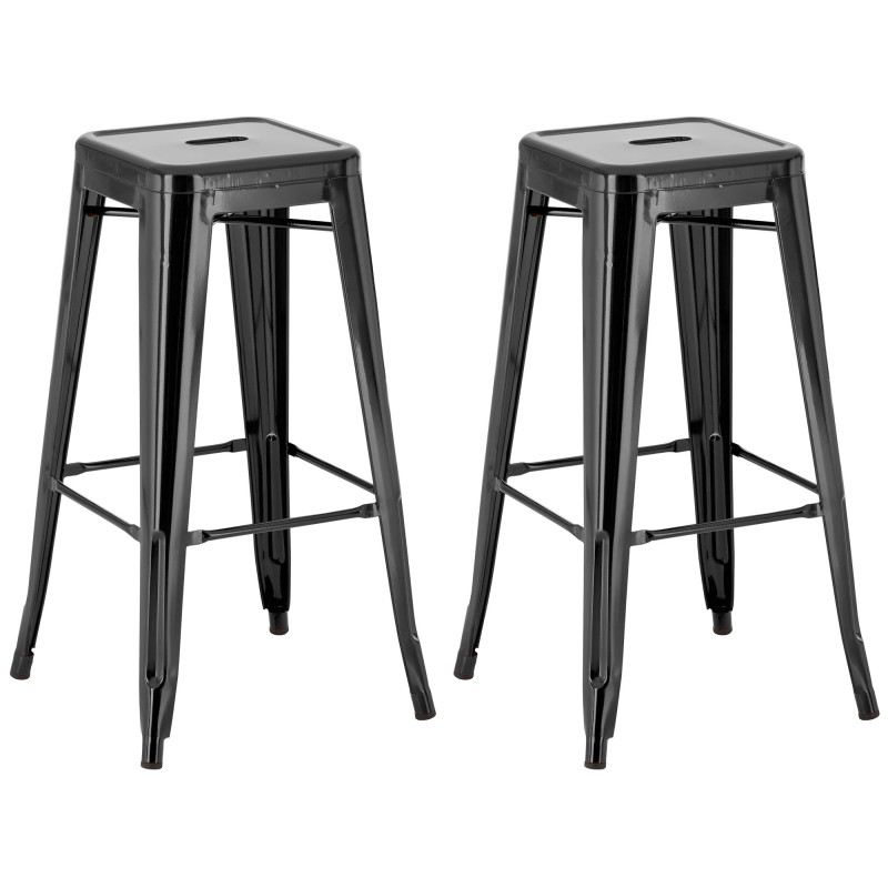 Ensemble de 2 tabourets de bar Joshua noir