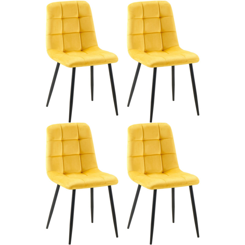 Lot de 4 chaises de salle à manger Antibes jaune