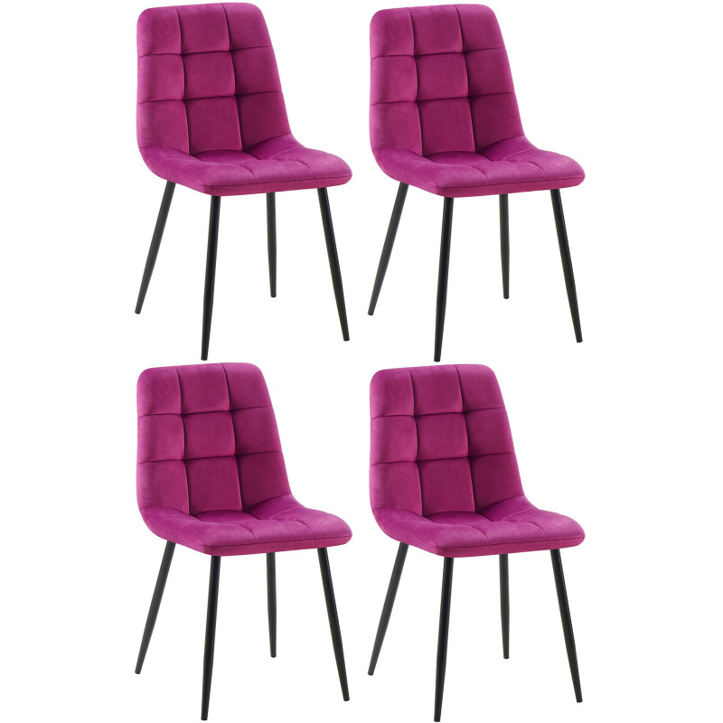 Lot de 4 chaises de salle à manger Antibes violet