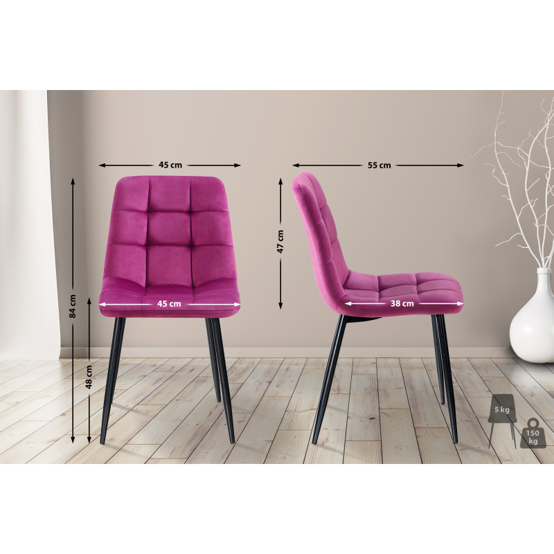 Lot de 4 chaises de salle à manger Antibes violet