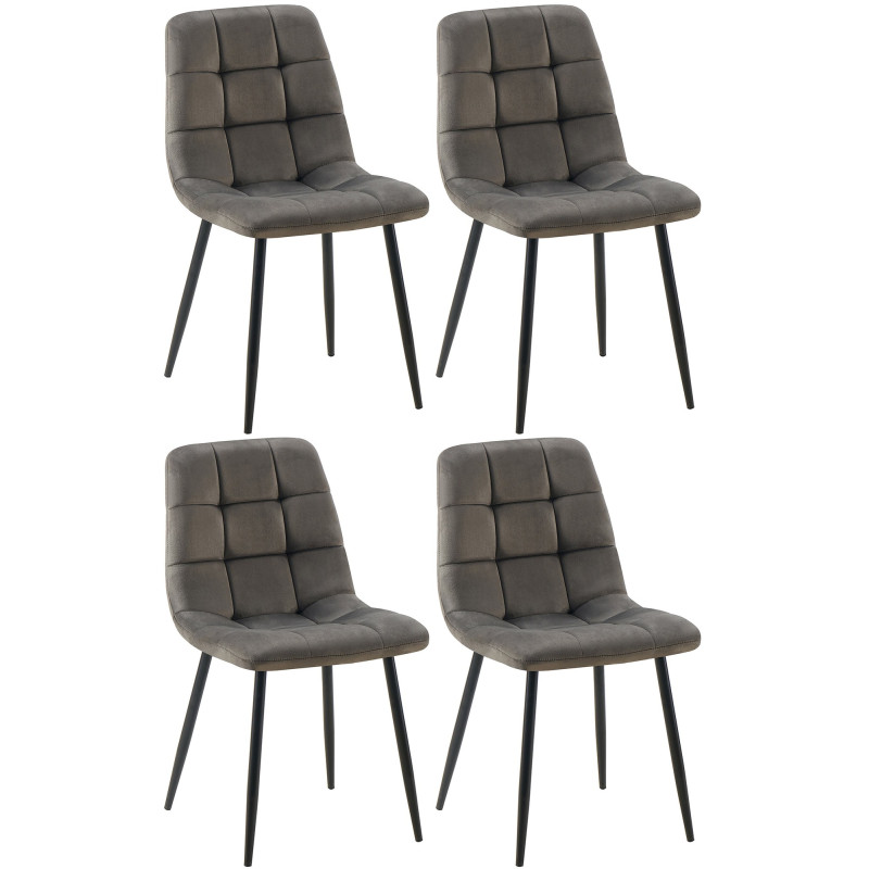 Lot de 4 chaises de salle à manger Antibes anthracite