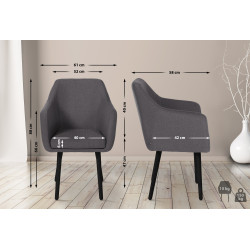 Silla De Salón Utrecht En Tela Gris oscuro,Negro