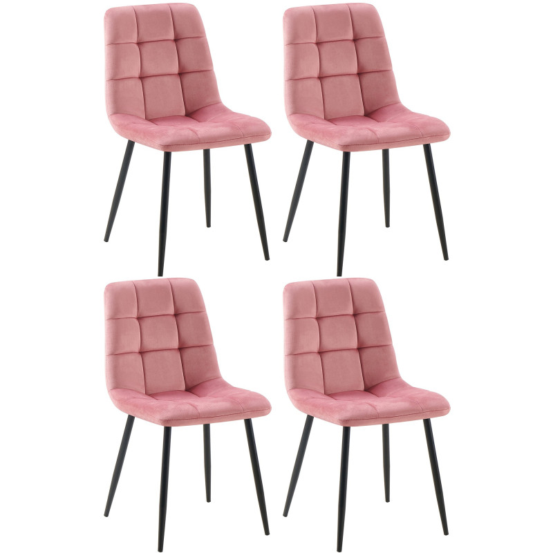 Lot de 4 chaises de salle à manger Antibes rose