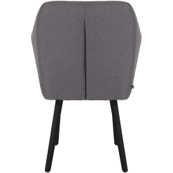 Chaise visiteur Utrecht, tissu noir/gris fonc?