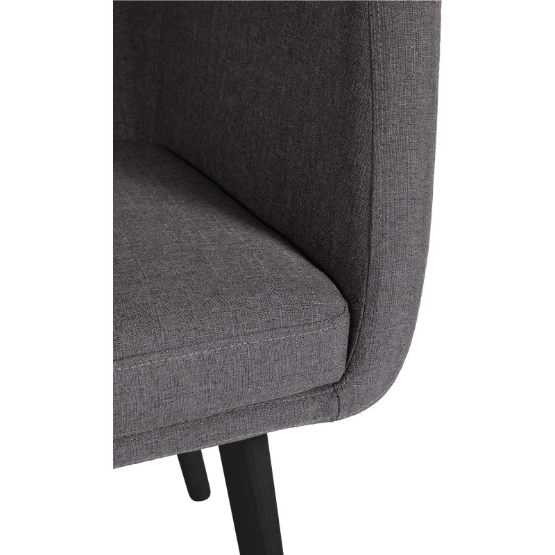Chaise visiteur Utrecht, tissu noir/gris fonc?