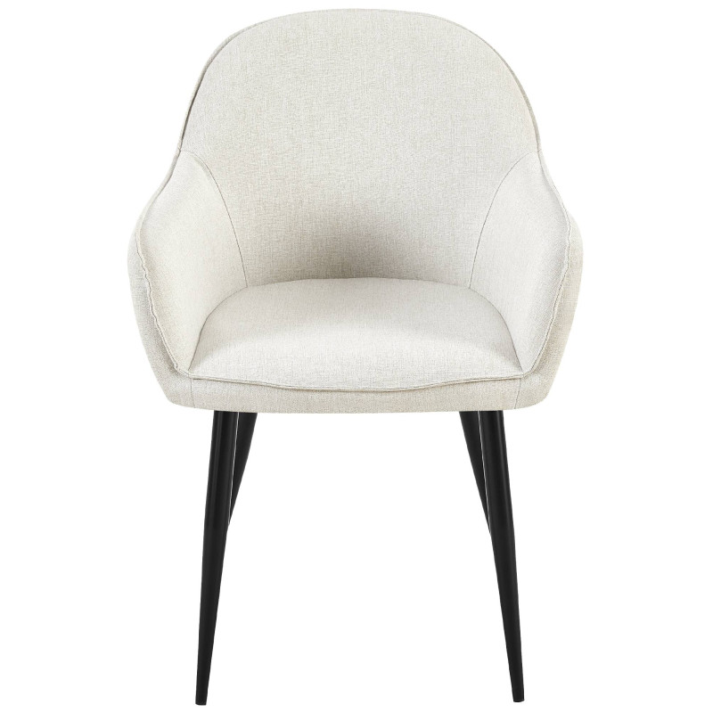 Lot de 2 chaises de salle à manger tissu Boise crème