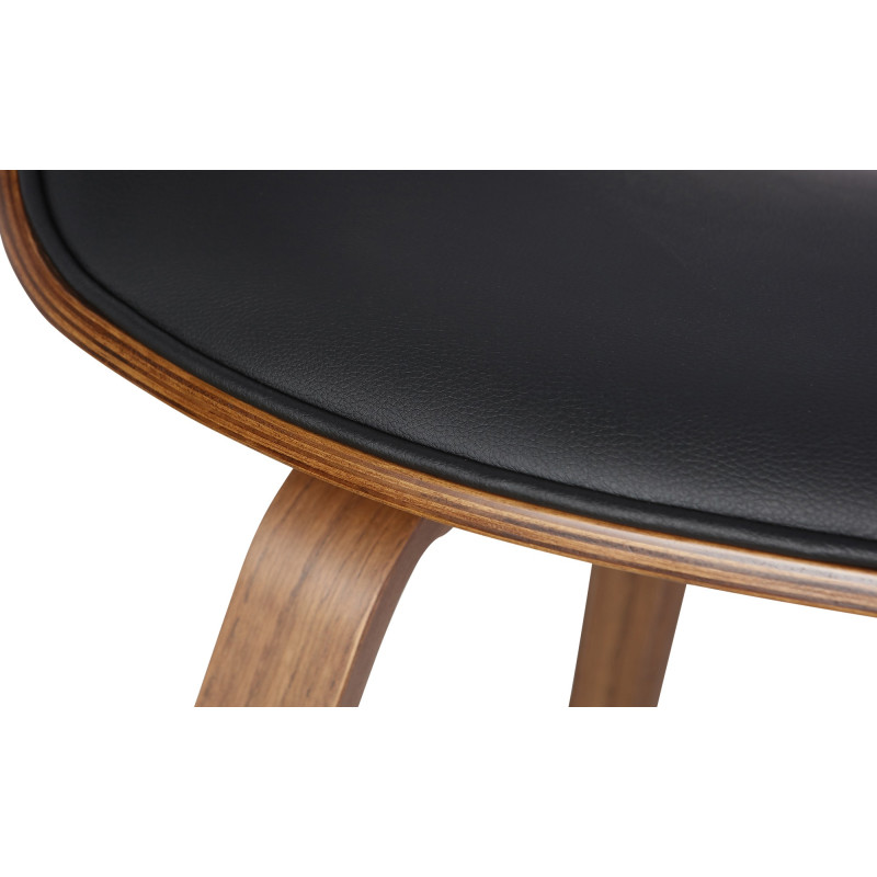 Chaise de salle à manger Foley simili cuir chêne noir