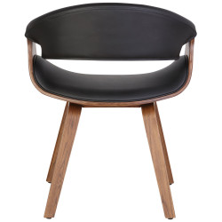 Chaise de salle à manger Foley simili cuir chêne noir
