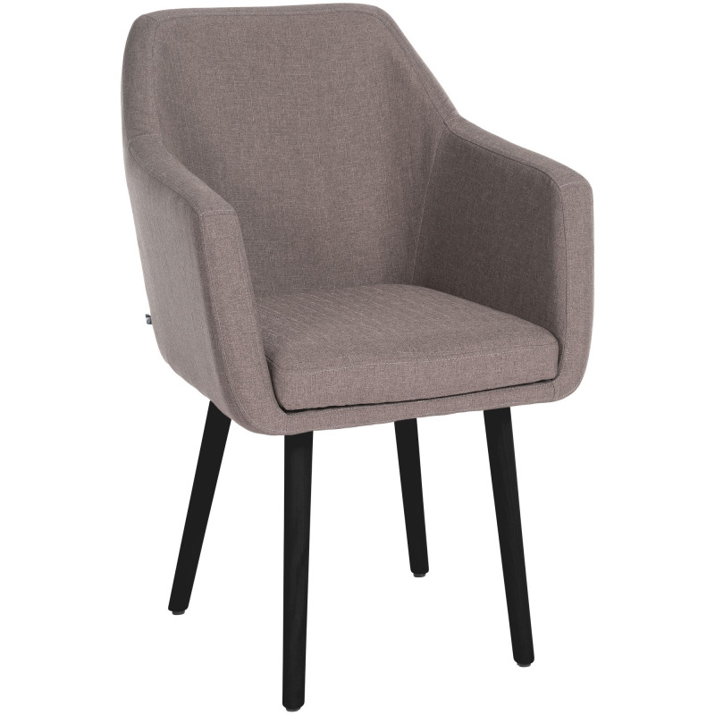 Chaise visiteur Utrecht tissu noir taupe