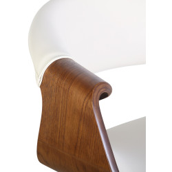 Chaise de salle à manger Foley simili cuir chêne crème
