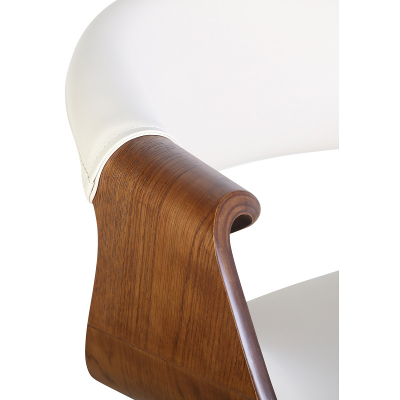 Chaise de salle à manger Foley simili cuir chêne crème