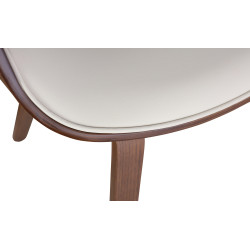 Chaise de salle à manger Foley simili cuir chêne crème