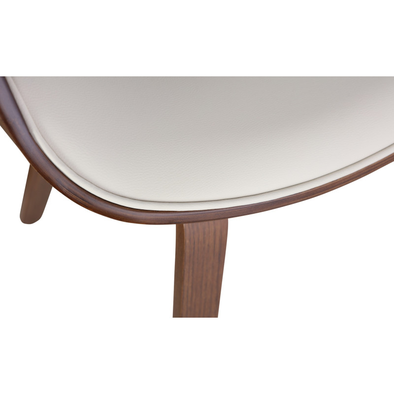 Chaise de salle à manger Foley simili cuir chêne crème