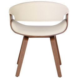 Chaise de salle à manger Foley simili cuir chêne crème