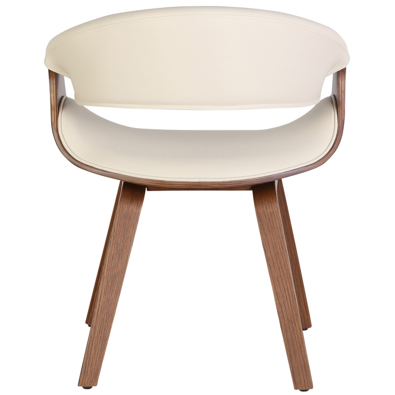 Chaise de salle à manger Foley simili cuir chêne crème