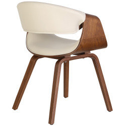 Chaise de salle à manger Foley simili cuir chêne crème