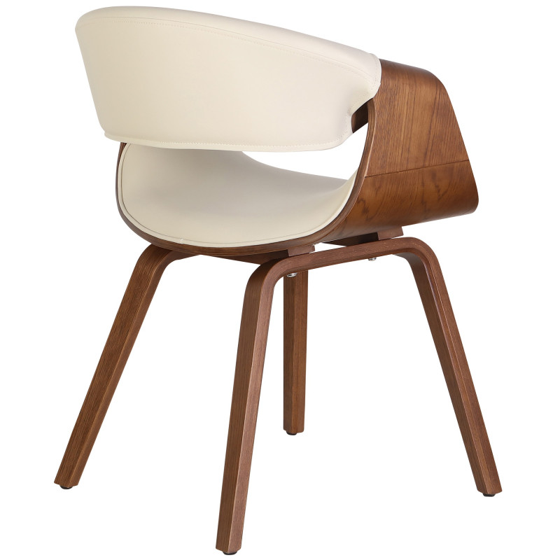 Chaise de salle à manger Foley simili cuir chêne crème