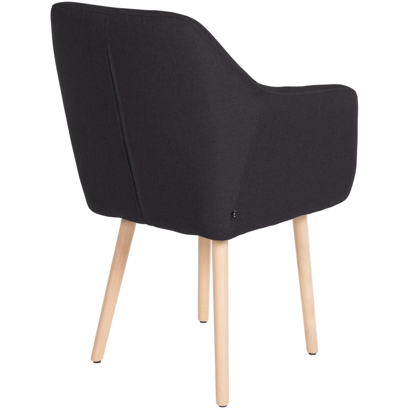 Chaise visiteur Utrecht en tissu Natura noir
