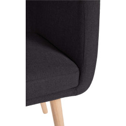 Chaise visiteur Utrecht en tissu Natura noir