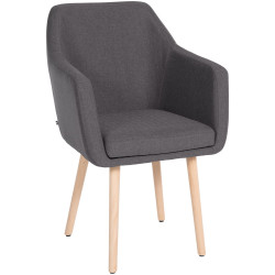 Sedia visitatore Utrecht in tessuto grigio scuro,natura