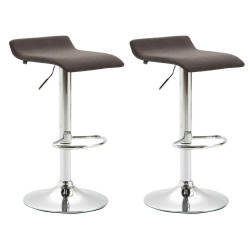Lot de 2 tabourets de bar Dyn V2 tissu C gris foncé