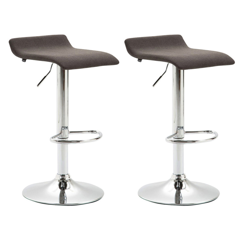 Lot de 2 tabourets de bar Dyn V2 tissu C gris foncé