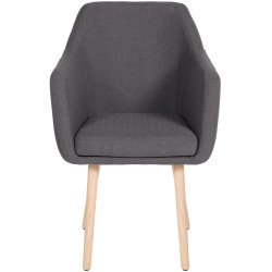 Sedia visitatore Utrecht in tessuto grigio scuro,natura