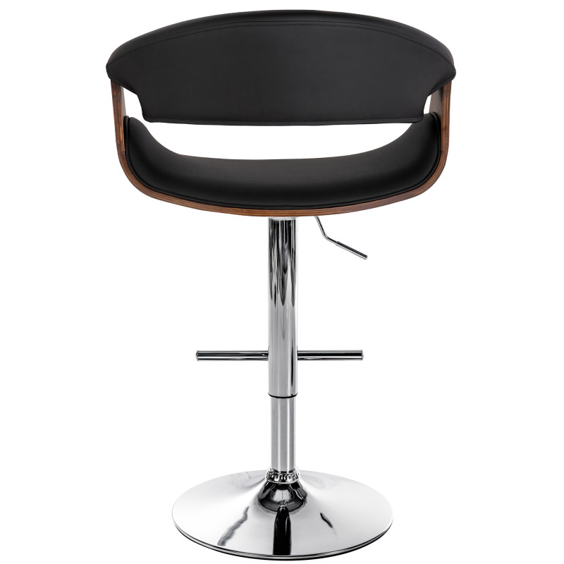 Tabouret de bar Foley simili cuir chêne noir